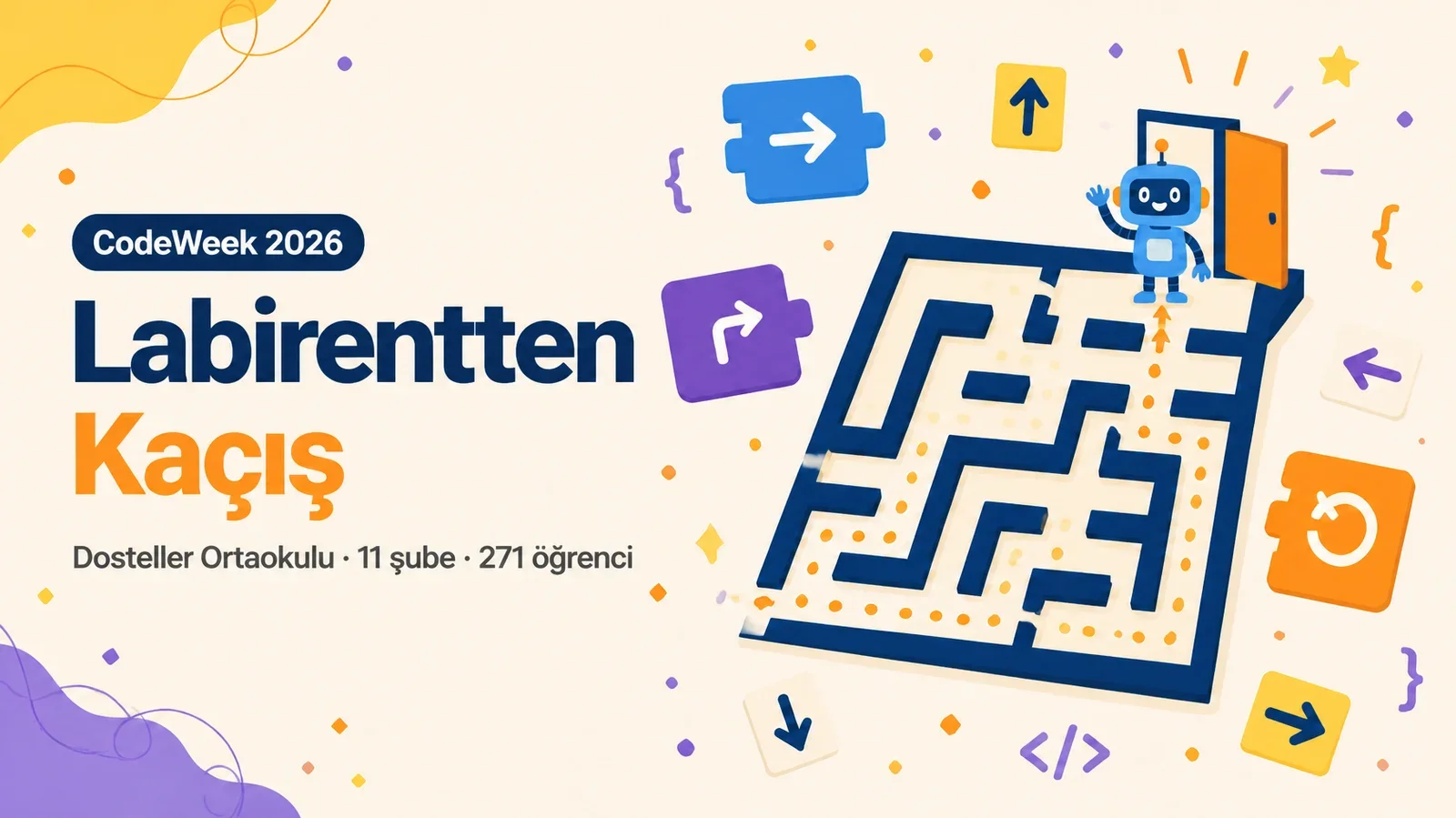 CodeWeek 2026'da 271 Öğrencimiz Robot Bit’i Labirentten Kurtardı!